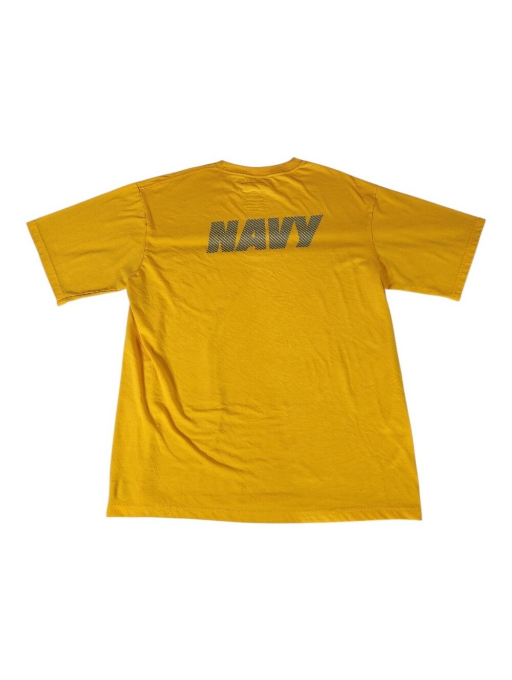 Official US Navy PTU Reflective Training T-Shirt Mustard Yellow Gym Tee Large